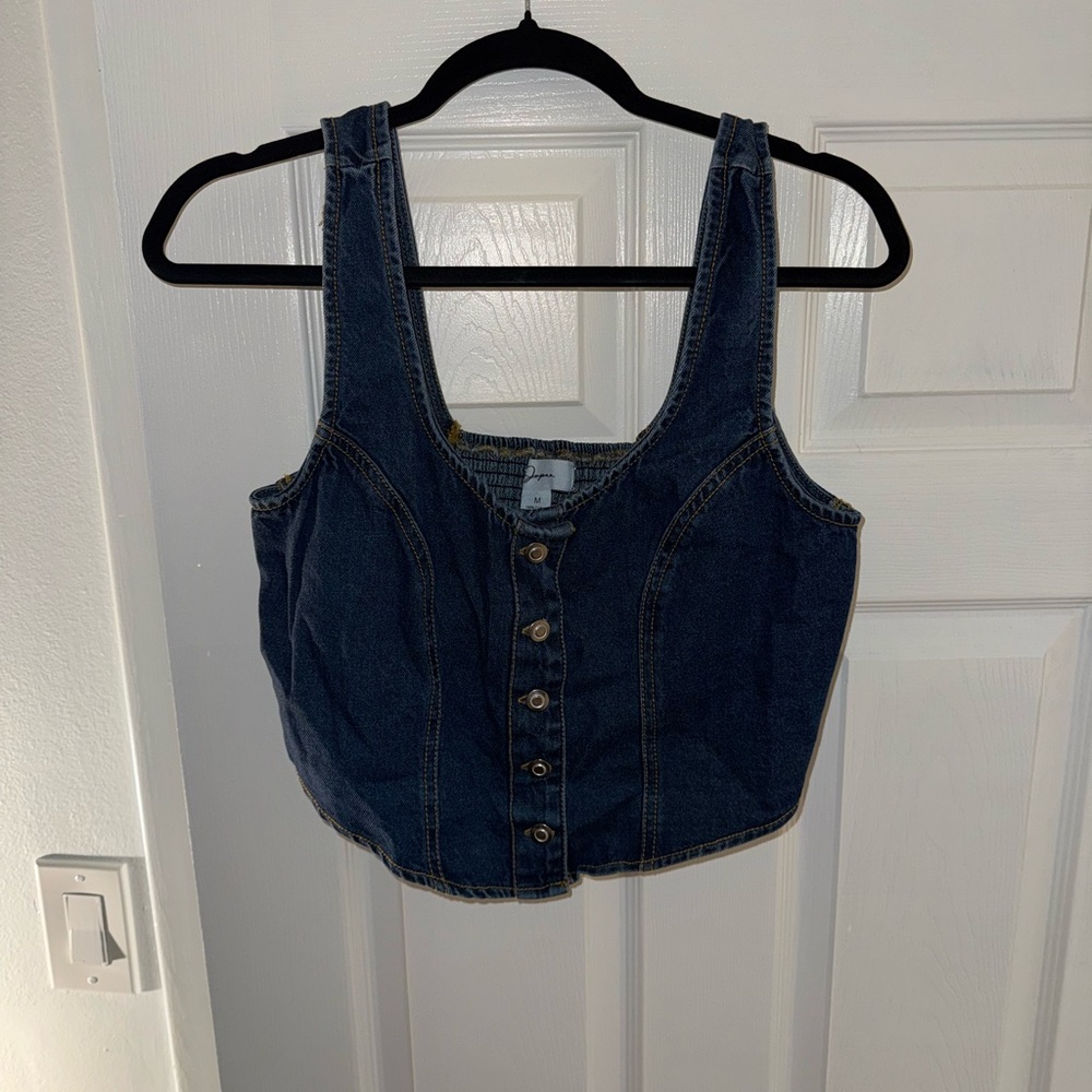 Jag Jeans Blue Denim Button-Up Top